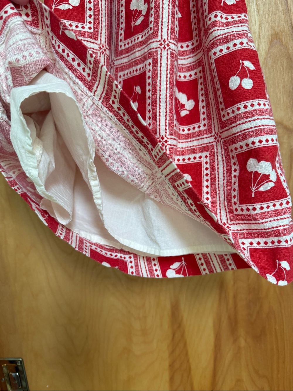 Small Abercrombie & Fitch Red + White Cherry Print Halter Mini Dress - Picture 11 of 15